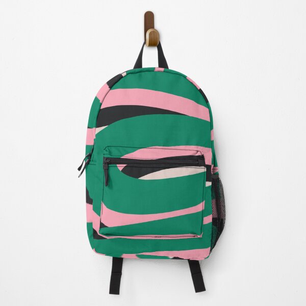Item preview, Pop Swirl Wavy Abstract Line Pattern Green Pink Black designed and sold by kierkegaard.