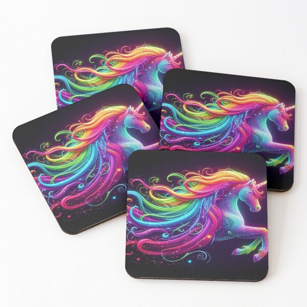 Item preview, Rainbow Glowing neon unicorn designed and sold by Dominika Farkašová.