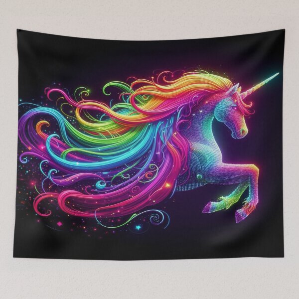 Item preview, Rainbow Glowing neon unicorn designed and sold by Dominika Farkašová.