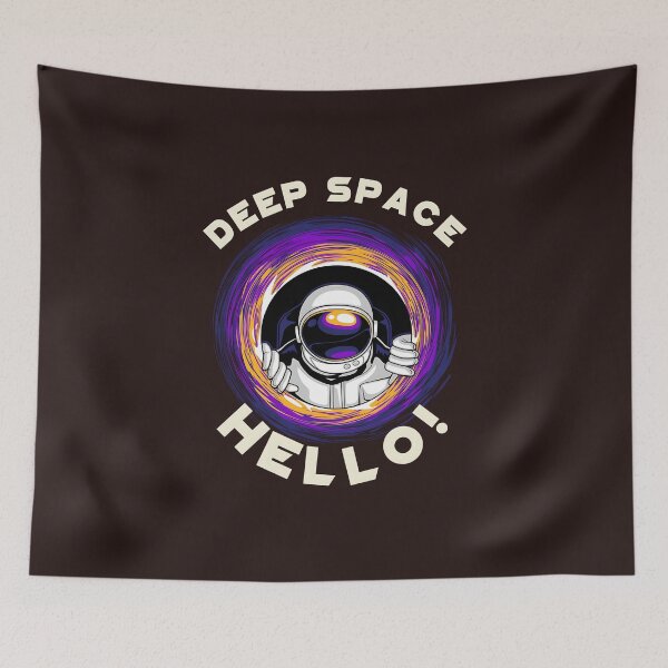 Item preview, magnifying glass and eye with say hello from  deep space  designed and sold by zambalala.