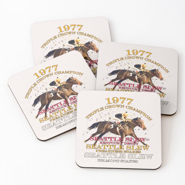 Item preview, 1977 Triple Crown Champion Seattle Slew horse racing design designed and sold by Ginny Luttrell.