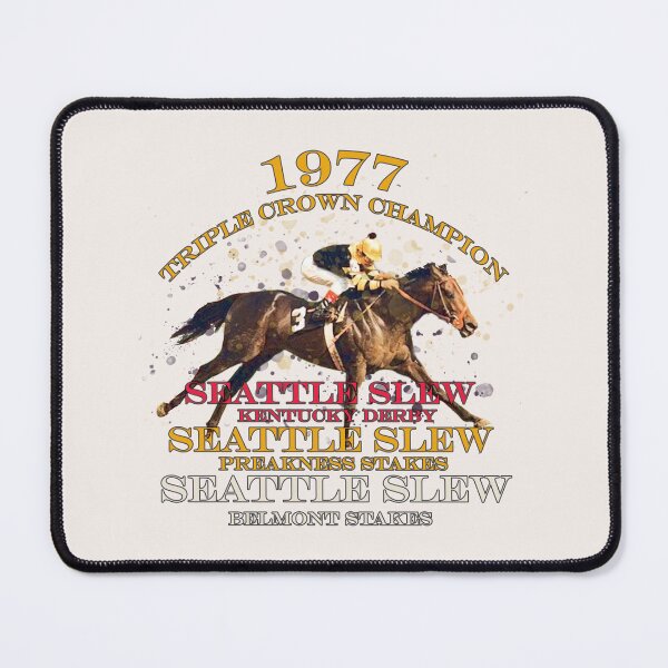 Item preview, 1977 Triple Crown Champion Seattle Slew horse racing design designed and sold by Ginny Luttrell.