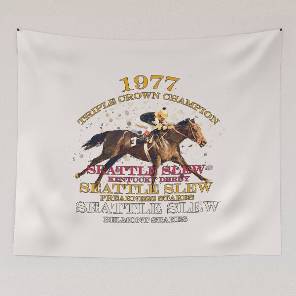 Item preview, 1977 Triple Crown Champion Seattle Slew horse racing design designed and sold by Ginny Luttrell.