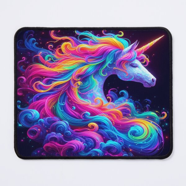 Item preview, Copy of Rainbow Glowing neon unicorn magical creature portrait designed and sold by Dominika Farkašová.