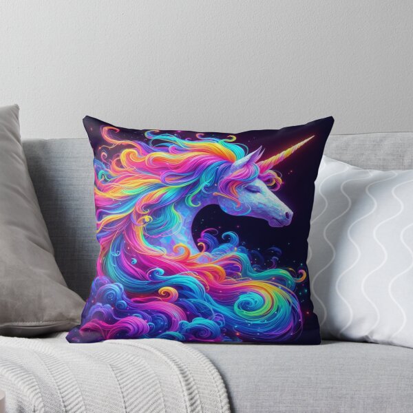 Item preview, Copy of Rainbow Glowing neon unicorn magical creature portrait designed and sold by Dominika Farkašová.