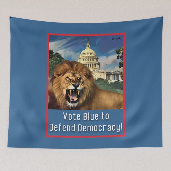 Item preview, Roaring Lion Defends Democracy designed and sold by sylviatx.