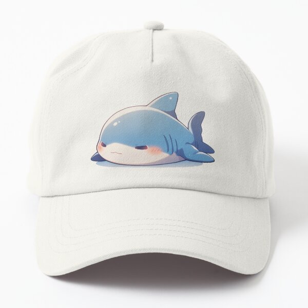 Vista previa del artículo con la obra «Lindo tiburón azul kawaii durmiendo», diseñado y vendido por CozyKawaiiArt.