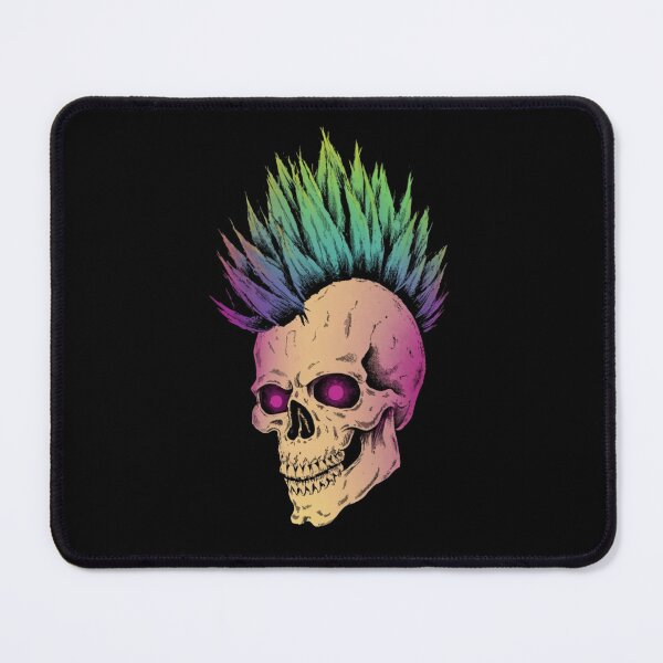 Item preview, Punk Skull with Rainbow Mohawk designed and sold by ArtCraftLab.