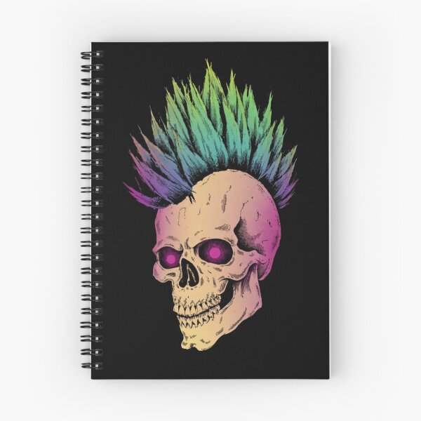 Item preview, Punk Skull with Rainbow Mohawk designed and sold by ArtCraftLab.