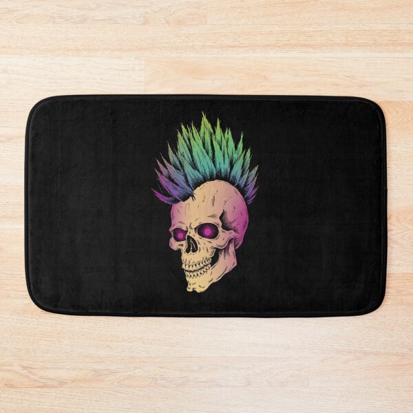 Item preview, Punk Skull with Rainbow Mohawk designed and sold by ArtCraftLab.