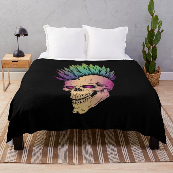 Item preview, Punk Skull with Rainbow Mohawk designed and sold by ArtCraftLab.