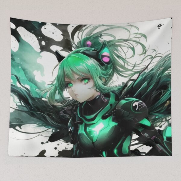 Item preview, Super green anime ink art designed and sold by AdultAnime.