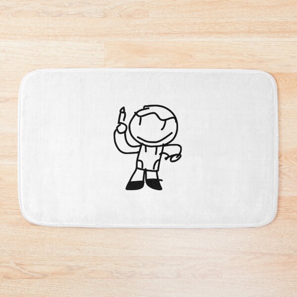 Item preview, Théo holding a comically large pencil in B&W designed and sold by The!!.