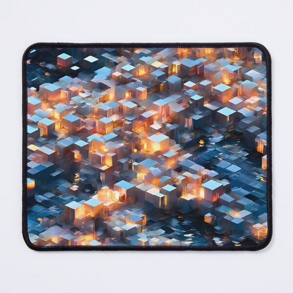 Item preview, Glowing Translucent Cubes seamless pattern modern futuristic design designed and sold by BorgSpareParts.