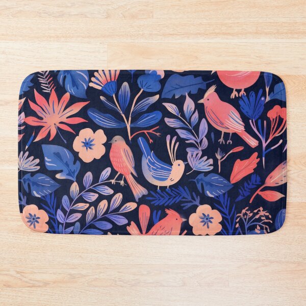 Item preview, Botanic Pink Bird in Azure Gardens by Gentle Echoes Art Botanic Pink Bird in Azure Gardens designed and sold by Gourmet Neko Art | .