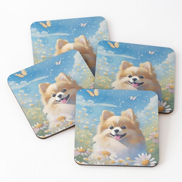 Item preview, Pomeranian in flower meadow designed and sold by AlyCastelluccio.