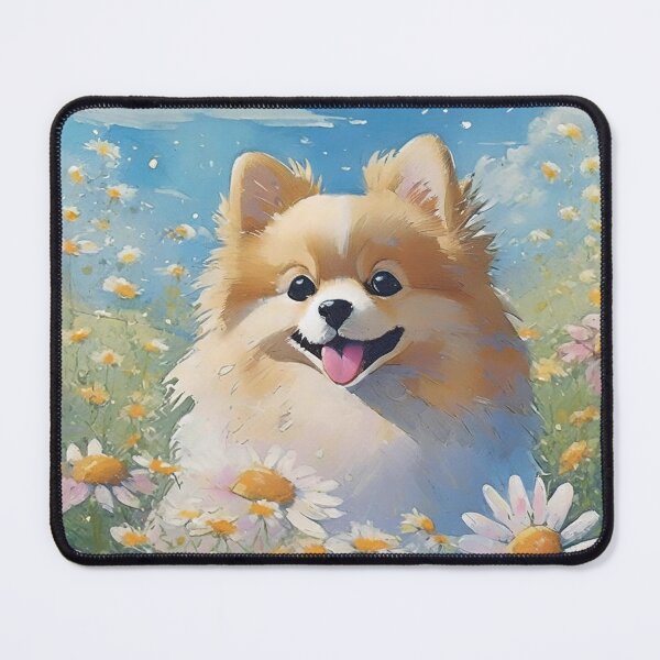 Item preview, Pomeranian in flower meadow  designed and sold by AlyCastelluccio.