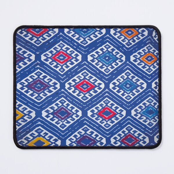 Item preview, Blue embroidered fabric geometric mexican folk at textile designed and sold by T-Mex.