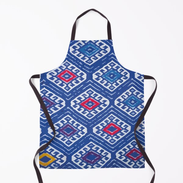 Item preview, Blue embroidered fabric geometric mexican folk at textile designed and sold by T-Mex.