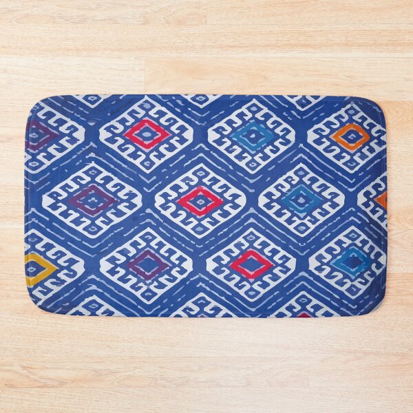 Item preview, Blue embroidered fabric geometric mexican folk at textile designed and sold by T-Mex.