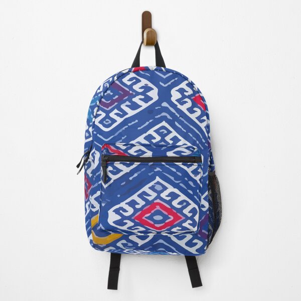 Item preview, Blue embroidered fabric geometric mexican folk at textile designed and sold by T-Mex.
