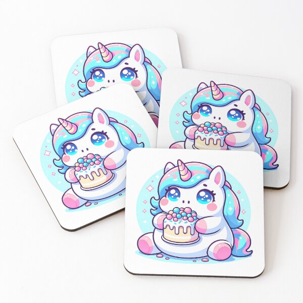 Item preview, Chubby Unicorn Eating Cake designed and sold by PeelZinc.