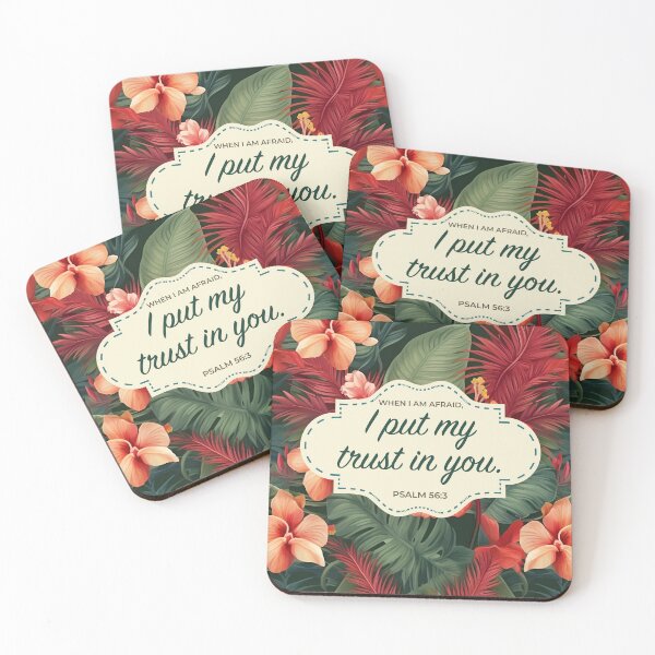 Item preview, 2024 YEAR TEXT “When I am afraid, I put my trust in you.” - Red Tropical Theme designed and sold by BestPlannerShop.