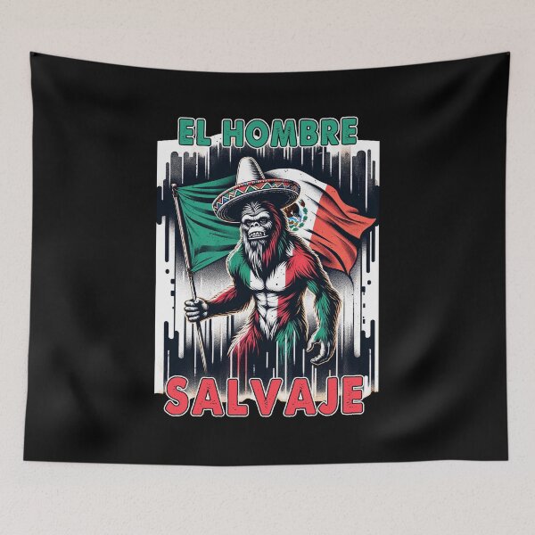 Item preview, El Hombre Salvaje - The Savage Man Mexican Flag Sasquatch designed and sold by tronictees.