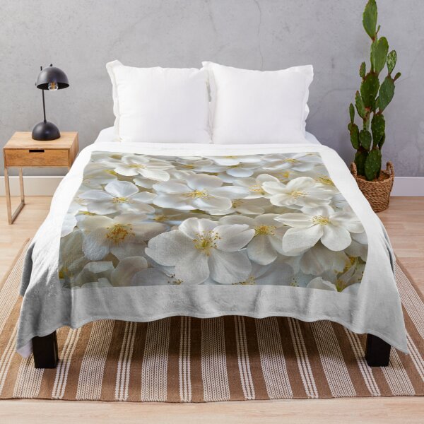 Item preview, Pretty white floral pattern designed and sold by SmileshareShop.
