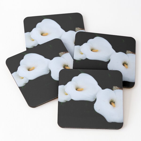 Item preview, Three Calla Lilies Isolated On A Black Background designed and sold by taiche.