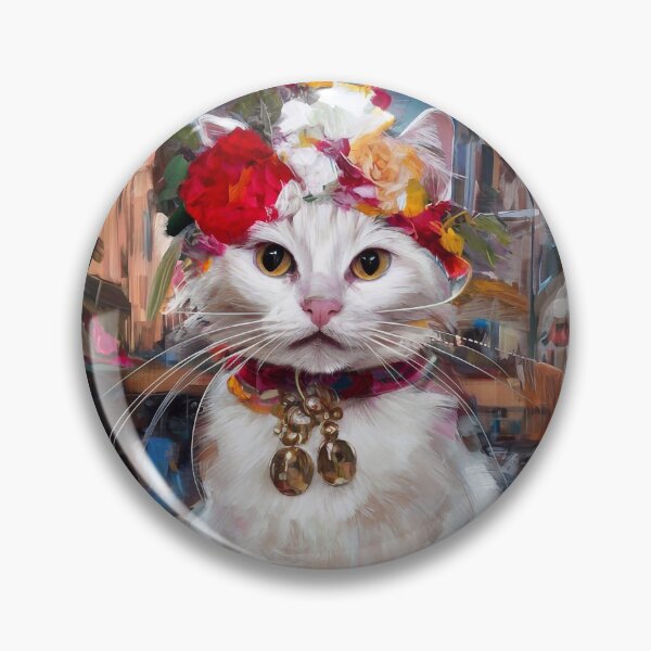Item preview, Beautiful white cat in city scenery designed and sold by Tajdi.