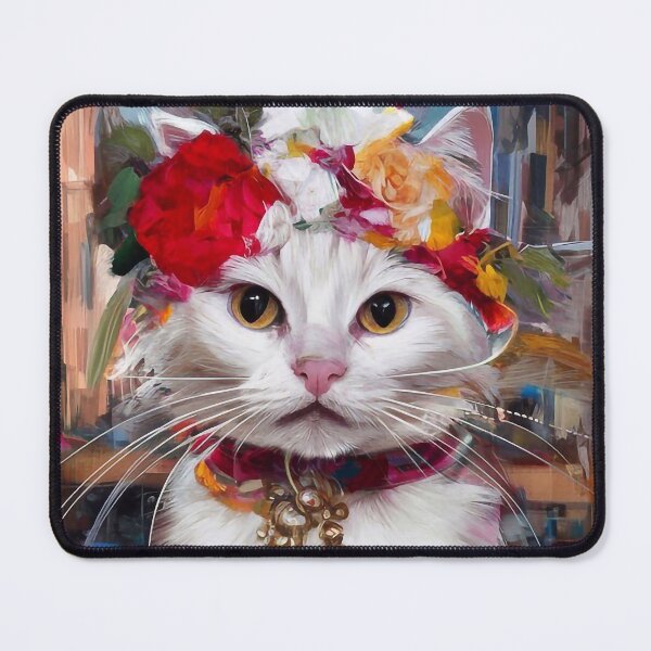Item preview, Beautiful white cat in city scenery designed and sold by Tajdi.