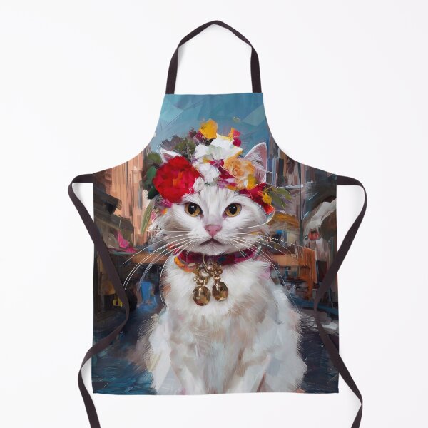 Item preview, Beautiful white cat in city scenery designed and sold by Tajdi.