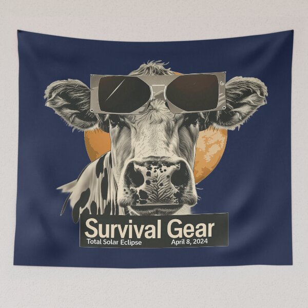 Item preview, Eclipse-Ready Cow: Total Solar Eclipse Gear 2024 designed and sold by David Balzen.