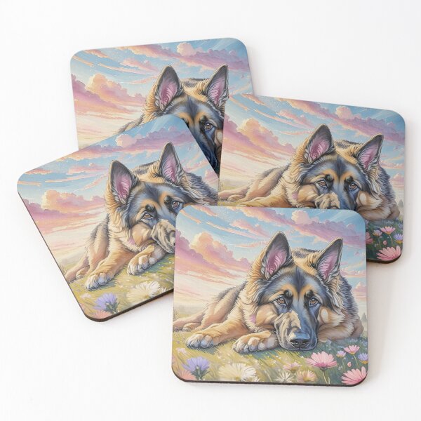 Item preview, German Shepherd in field of flowers designed and sold by AlyCastelluccio.
