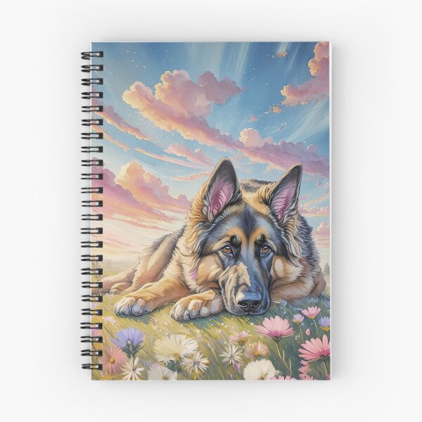 Item preview, German Shepherd in field of flowers designed and sold by AlyCastelluccio.