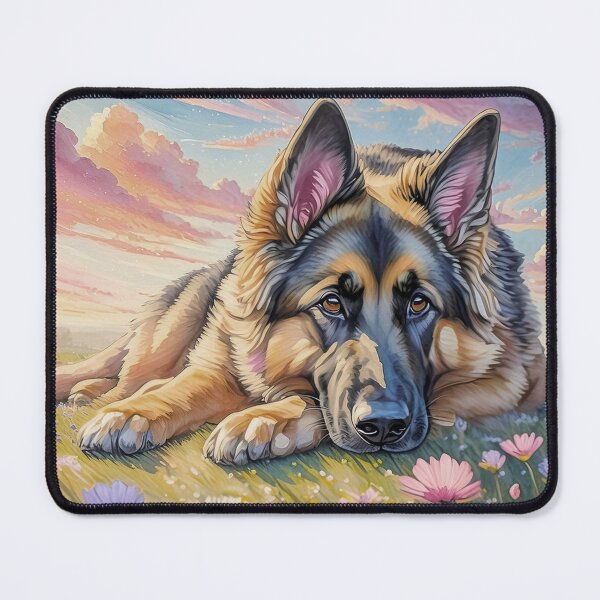 Item preview, German Shepherd in field of flowers designed and sold by AlyCastelluccio.