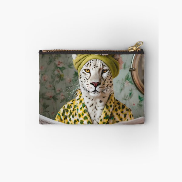 Item preview, Bohemian Leopard sits on the toilet with newspaper designed and sold by Jeepbabes.