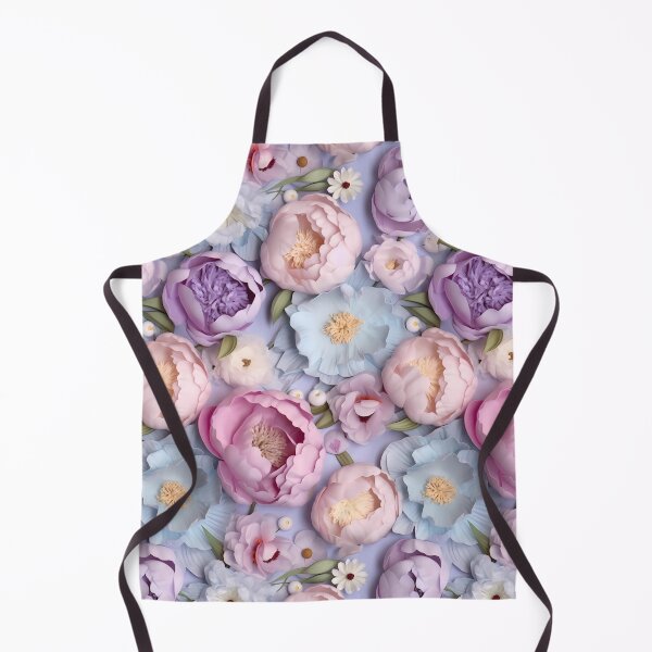 Item preview, 3 D Flower Pattern in Pastel Violet, Pink and Blue. Peonies Design designed and sold by MargaretFasDes.