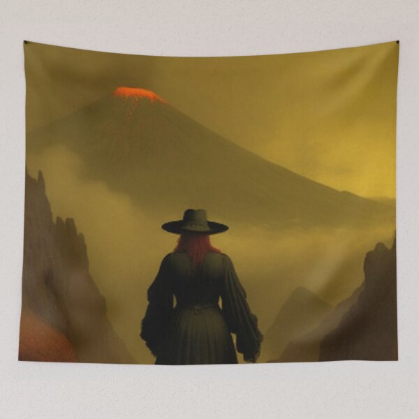 Item preview, The Devils Playground :A Witch Walking Near a Volcano designed and sold by TheDarkWardrobe.
