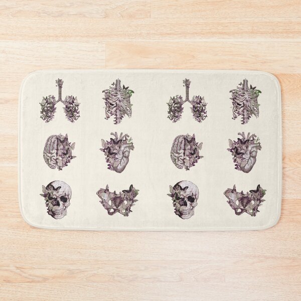 Item preview, Pop grunge Anatomy collection, purple butterflies with Human anatomy, parts of human anatomy, heart, brain, lungs, rib cage, pelvis, skull designed and sold by Collagedream.