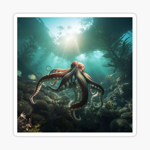 Artikel-Vorschau von Oktopus-Unterwasserszene, designt und verkauft von FantasyFair.