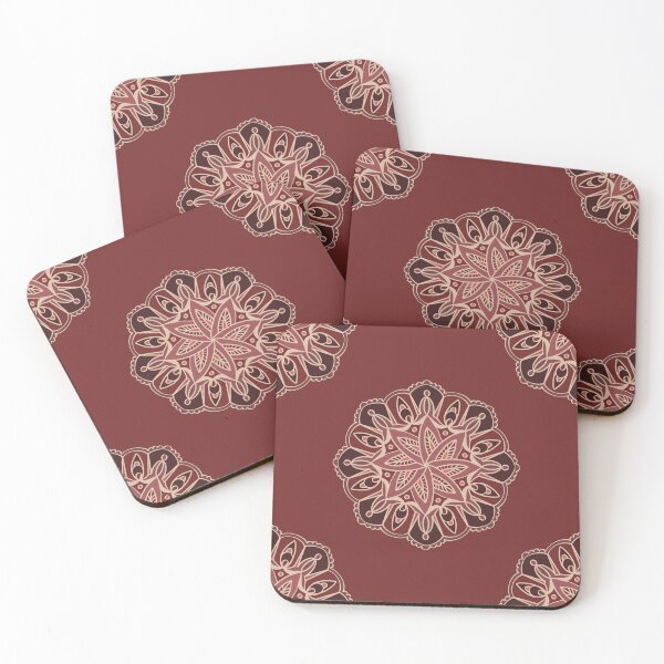 Item preview, Patrón de mandala indio rojo vino designed and sold by Karin Schön.
