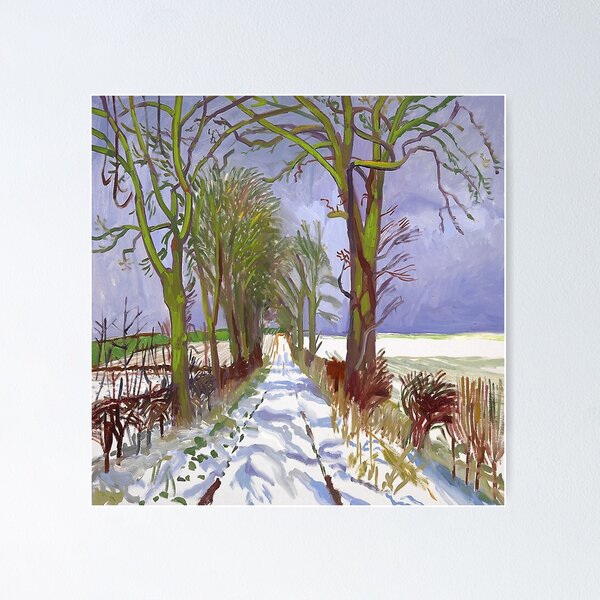 Item preview, David Hockney Art - The Arrival Snow in Woldgate designed and sold by DorisFinkbeiner.