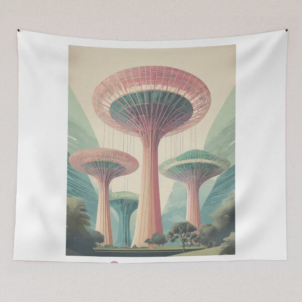 Item preview, Vintage Singapore Supertrees - Retro travel poster for world explorers designed and sold by pod24.
