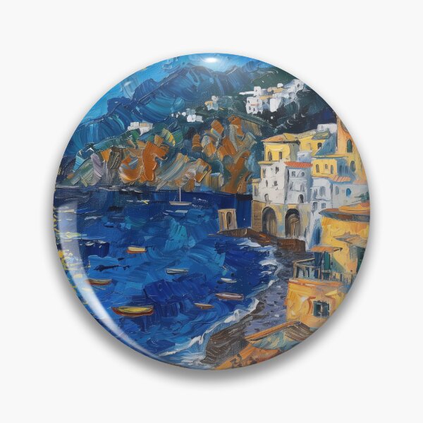 Item preview, Amalfi Coast Italy | Painting in the style of Vincent van Gogh designed and sold by ComicsFactory.