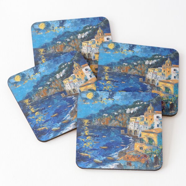 Item preview, Amalfi Coast Italy | Painting in the style of Vincent van Gogh designed and sold by ComicsFactory.