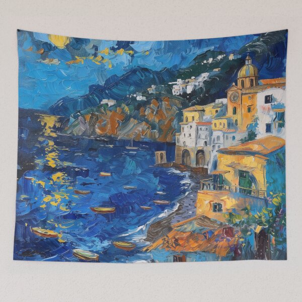 Item preview, Amalfi Coast Italy | Painting in the style of Vincent van Gogh designed and sold by ComicsFactory.