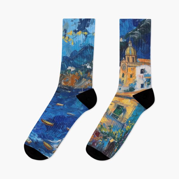 Item preview, Amalfi Coast Italy | Painting in the style of Vincent van Gogh designed and sold by ComicsFactory.