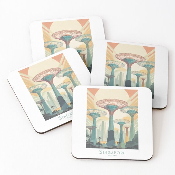 Item preview, Vintage Travel Poster - Retro Singapore Supertrees - Minimalist Travel Design designed and sold by pod24.